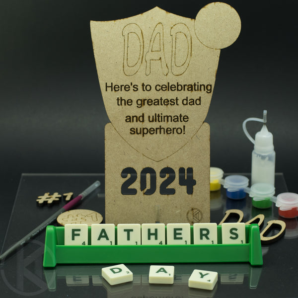 DIY Number 1 Dad MDF Craft Trophy Kit for Kids