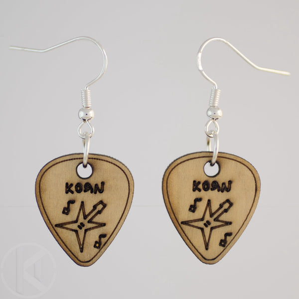 Korn Guitar Pick Earrings