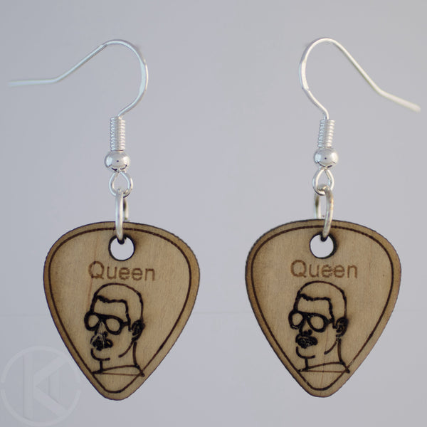 Queen Freddie Mercury Guitar Pick Earrings