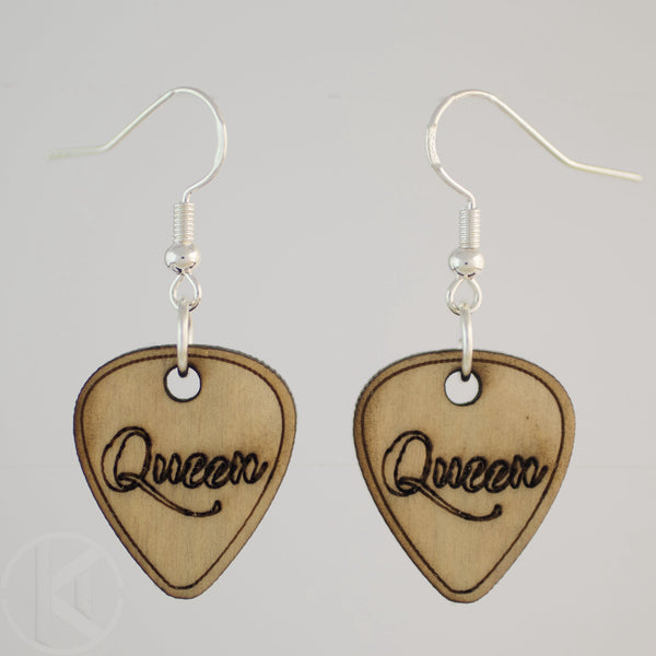 Queen Guitar Pick Earrings